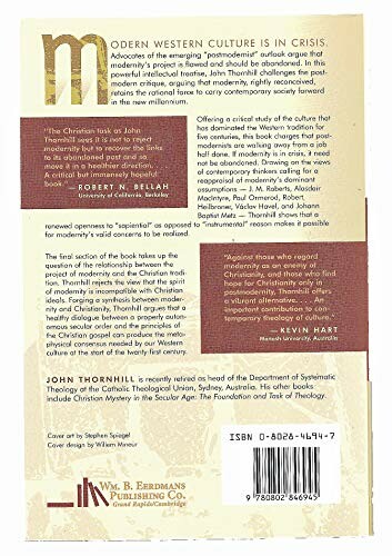 Back cover of a book discussing modern Western culture and quotes from various authors.